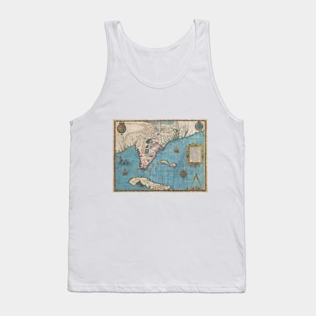 Historical Map of Florida (1591) Tank Top by Bravuramedia